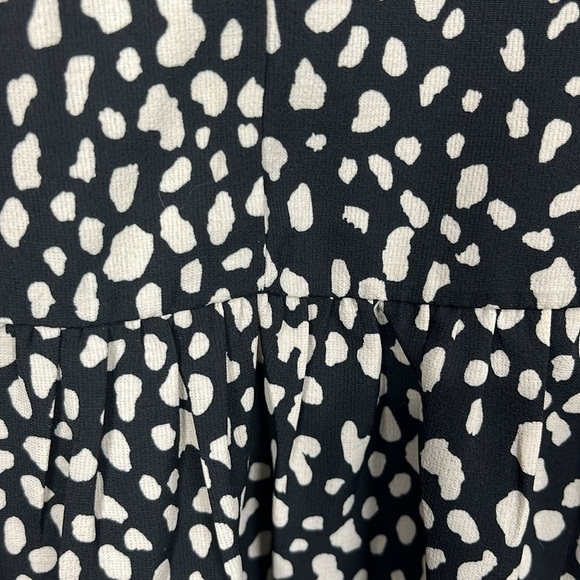 Umgee Womens Tunic/Mini 1XL Black Cream Animal Print Balloon Sleeves Hi-Lo EUC - Picture 7 of 14